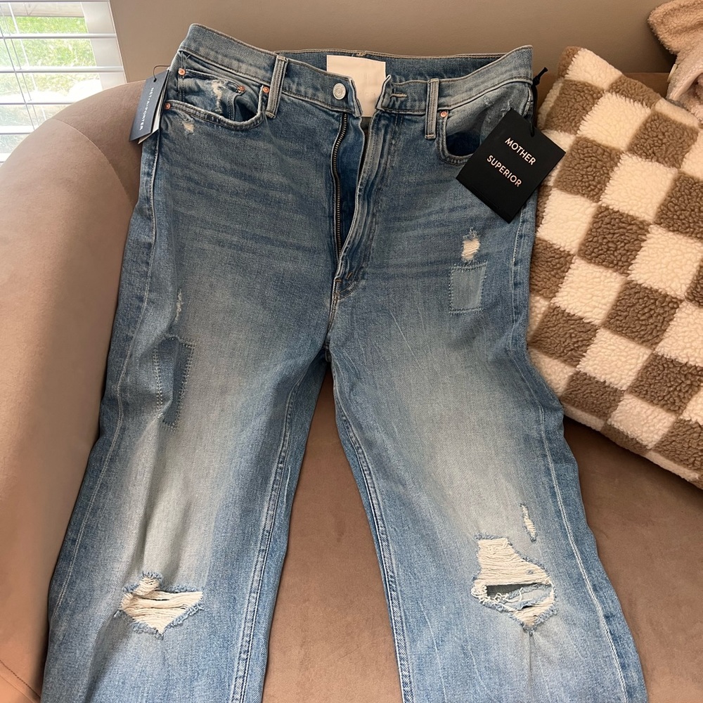 MOTHER
Study Hover high-rise straight-leg jeans size 30